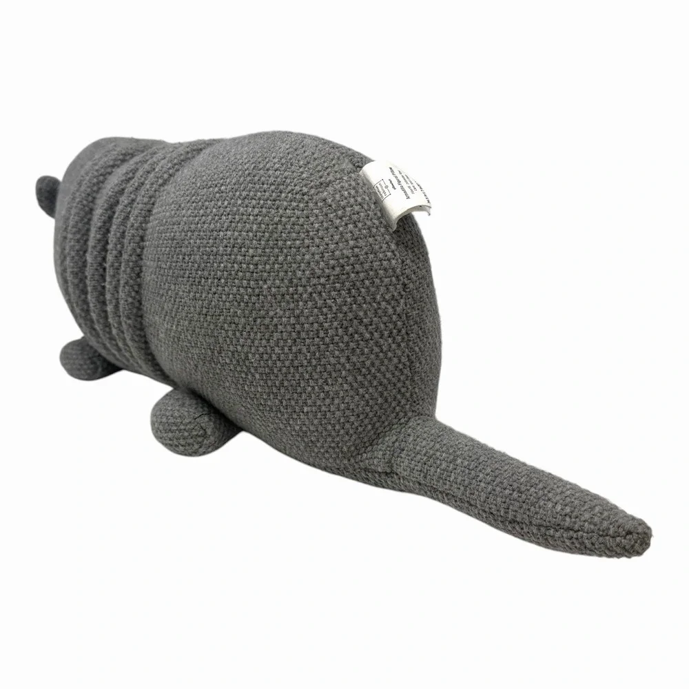 Christian Robinson Target Grey Knit Armadillo Decorative Pillow Plush Decor‎